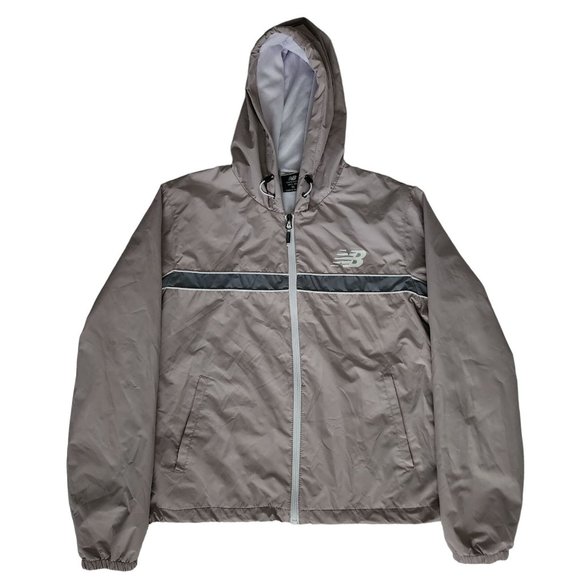 New Balance Jackets & Blazers - New Balance Women's Gray Full Zip Front Hooded Windbreaker Jacket Size XL